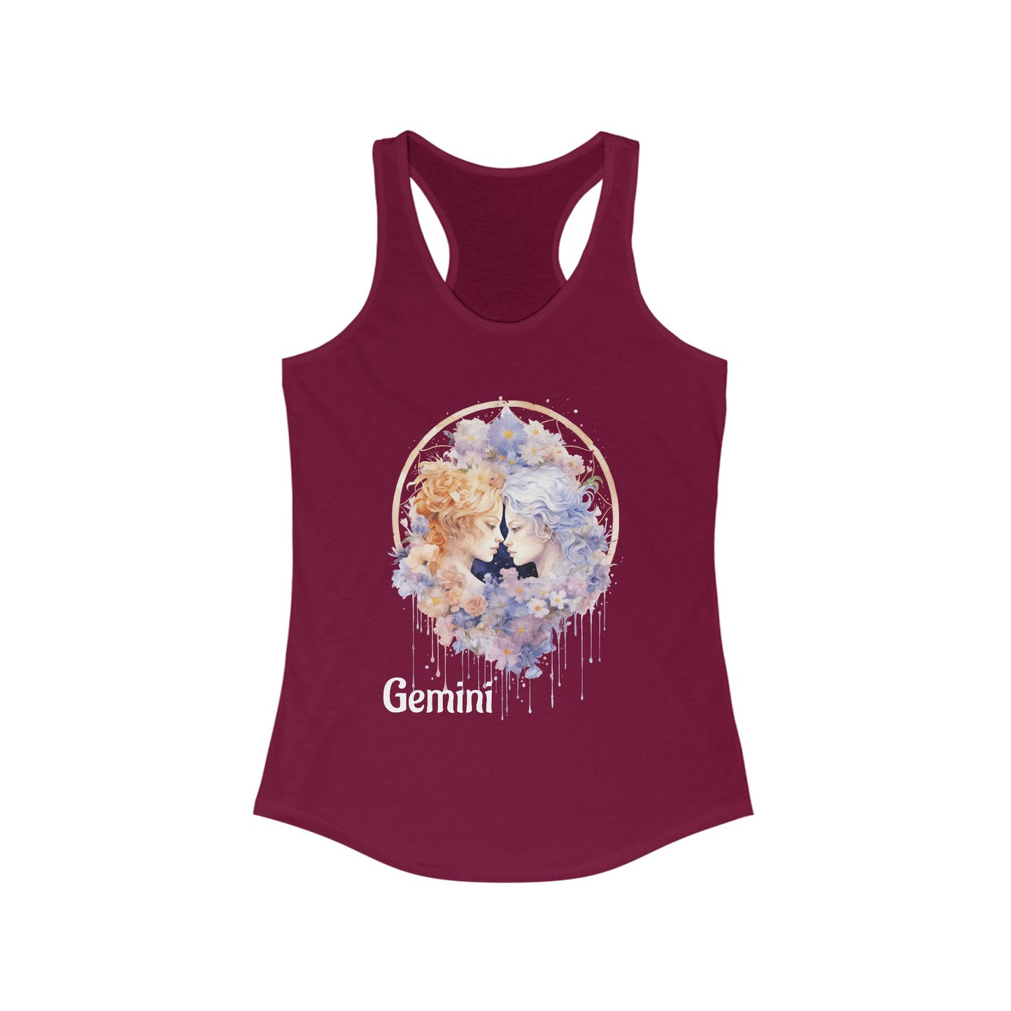πΌ β Floral GEMINI Watercolor Racerback Tank