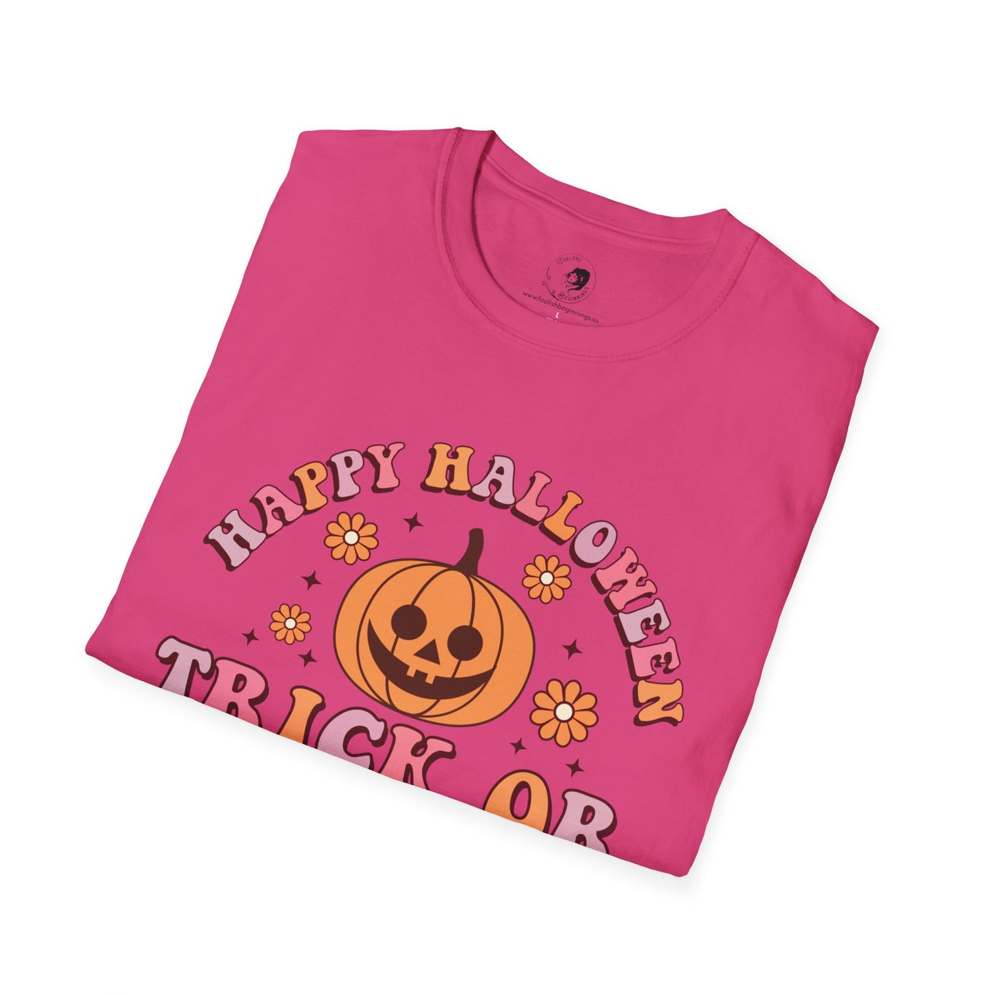 Happy Halloween! Trick or Treat - Unisex Softstyle Shirt for the Soft Spookster