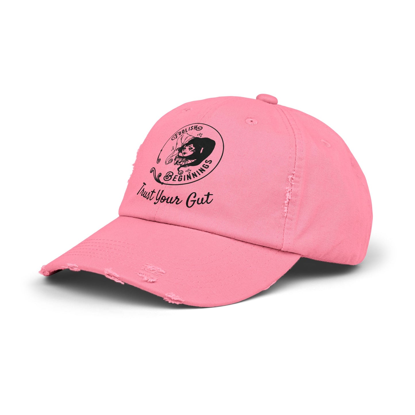 Unisex Distressed Cap - Foolish Beginnings "Trust Your Gut" Vintage Style