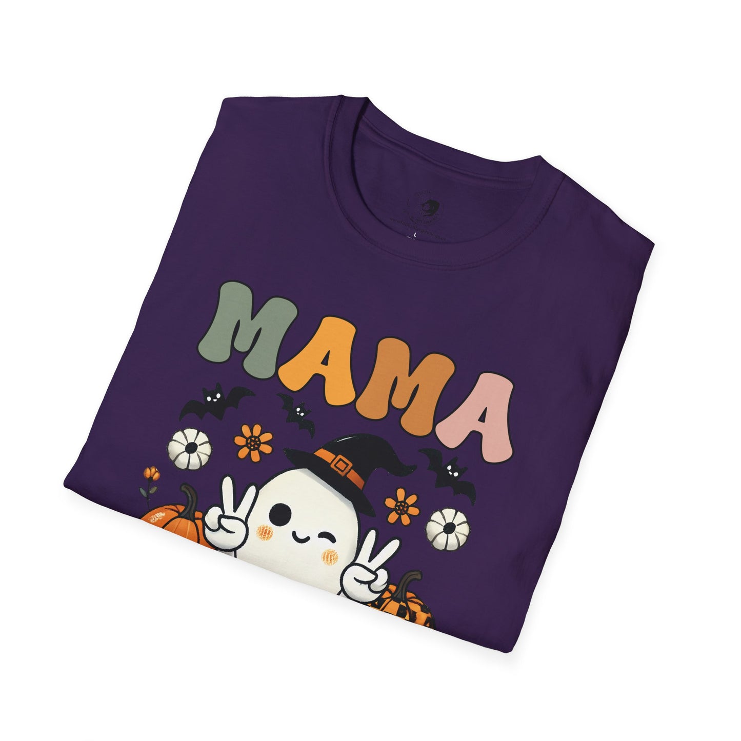 Mama with Ghost and Pumpkins - Mama Dearest Collection Unisex Softstyle Shirt