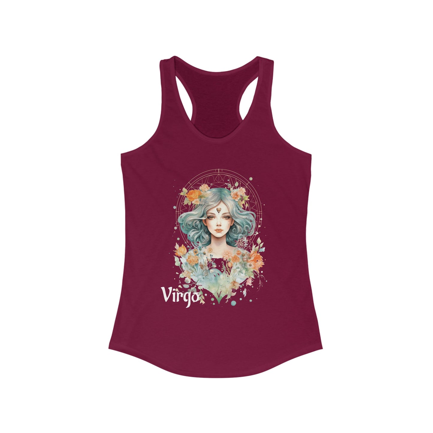 πΊ β Floral VIRGO Watercolor Racerback Tank