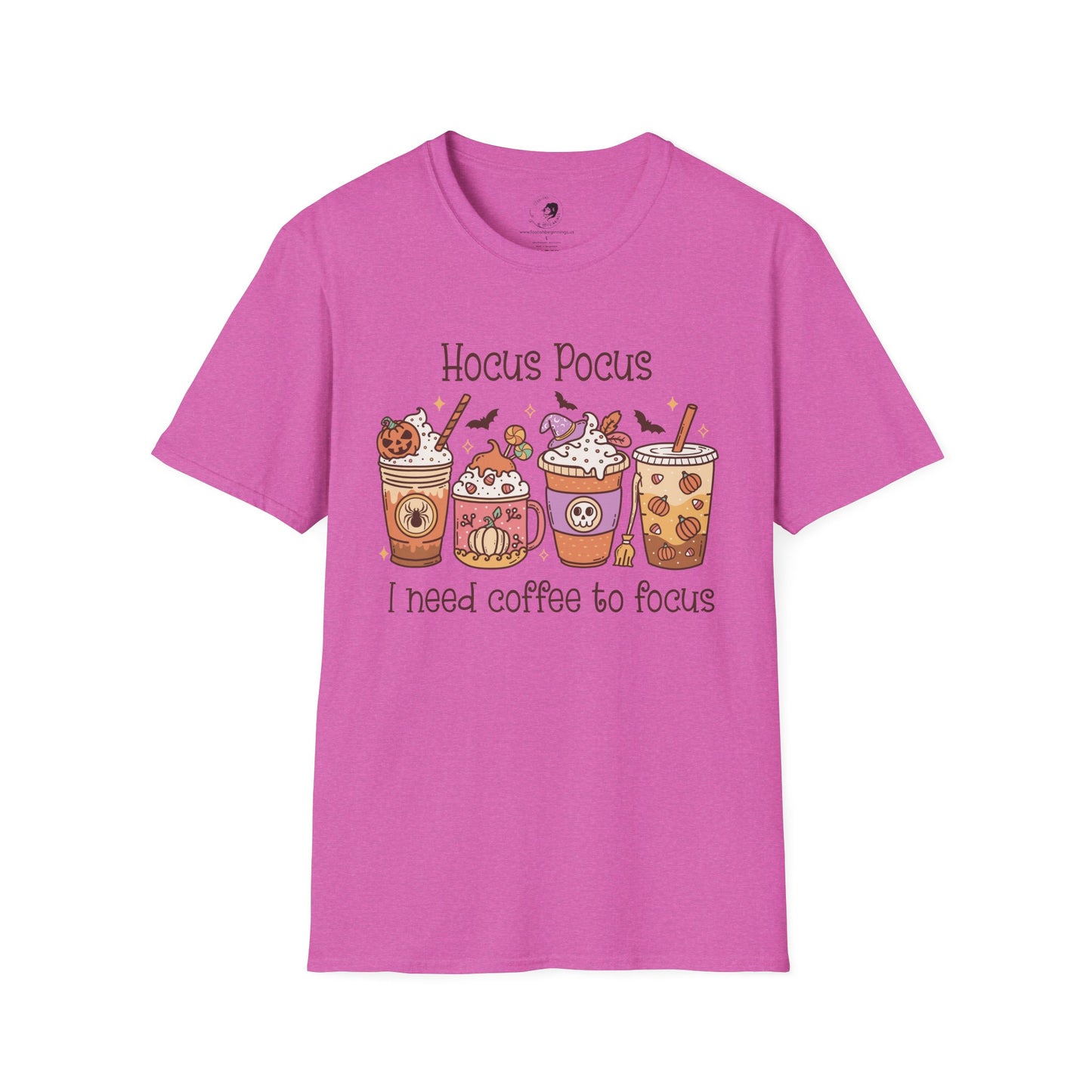 Hocus Pocus I Need COFFEE To Focus - Unisex Softstyle Shirt for the Soft Spookster