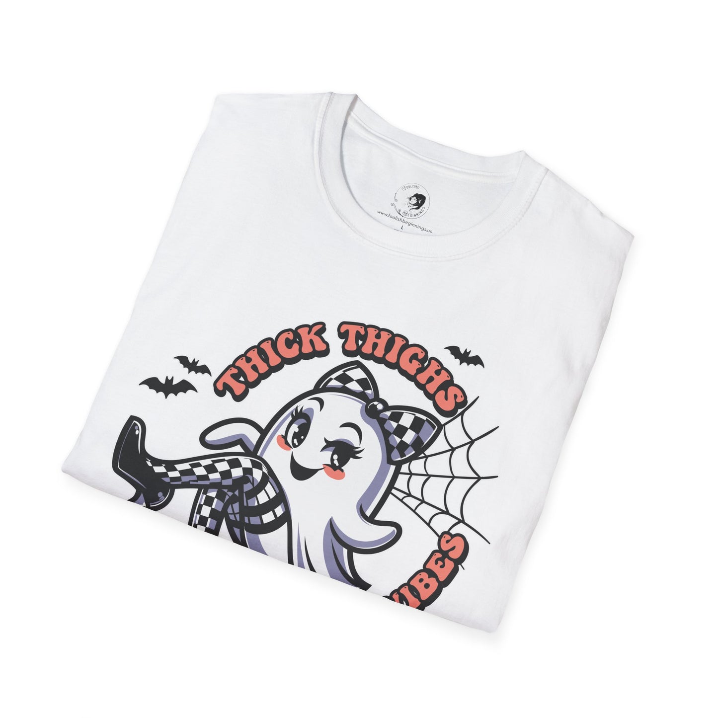 Thick Thighs Spooky Vibes - Unisex Softstyle Shirt for the Soft Spookster