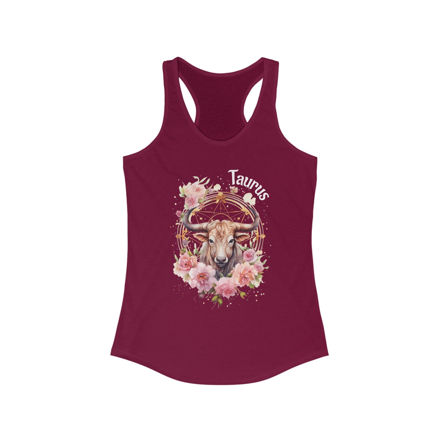 🌺 ♉ Floral TAURUS Watercolor Racerback Tank
