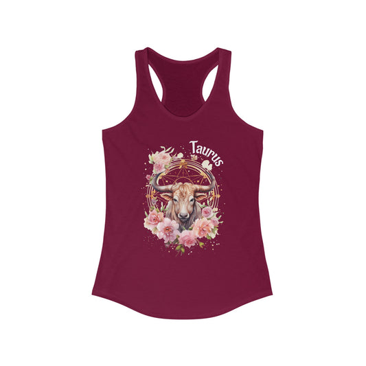 🌺 ♉ Floral TAURUS Watercolor Racerback Tank