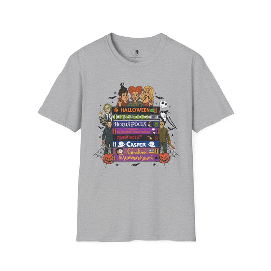 Retro 90's Halloween VHS Tapes  - Unisex Softstyle Shirt