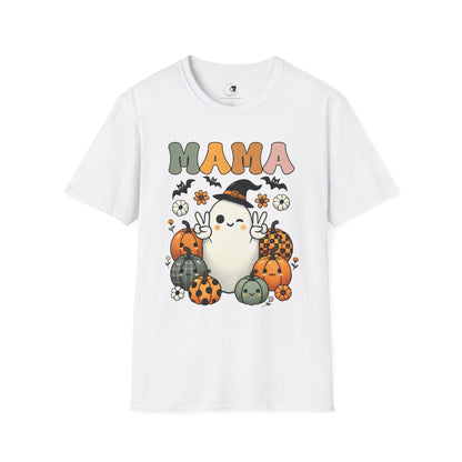 Mama with Ghost and Pumpkins - Mama Dearest Collection Unisex Softstyle Shirt