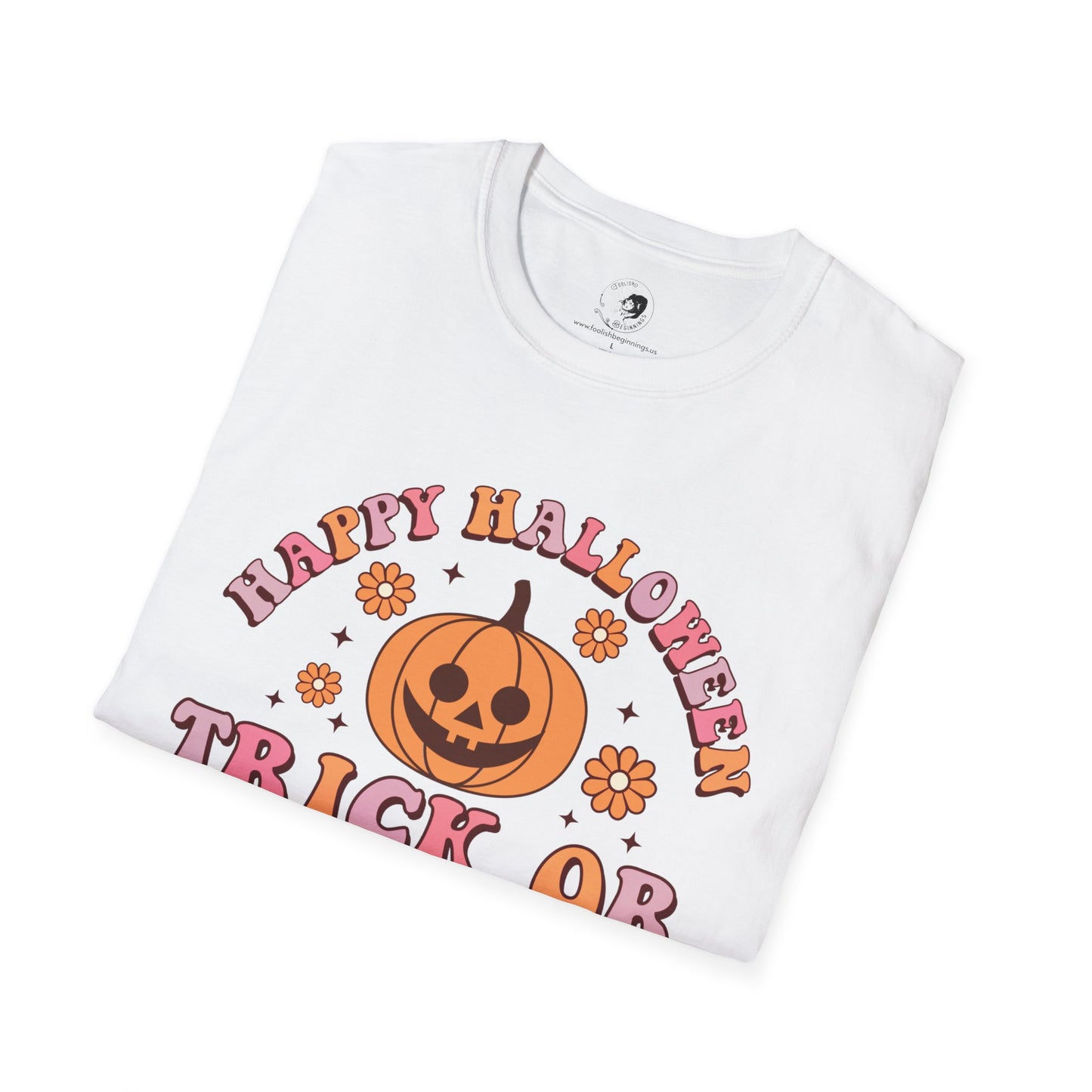 Happy Halloween! Trick or Treat - Unisex Softstyle Shirt for the Soft Spookster