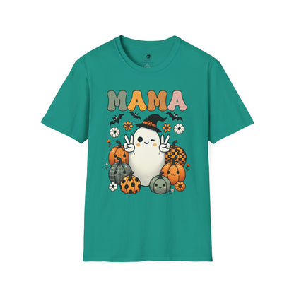 Mama with Ghost and Pumpkins - Mama Dearest Collection Unisex Softstyle Shirt