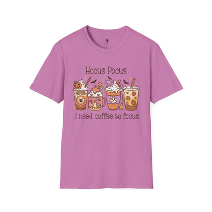 Hocus Pocus I Need COFFEE To Focus - Unisex Softstyle Shirt for the Soft Spookster