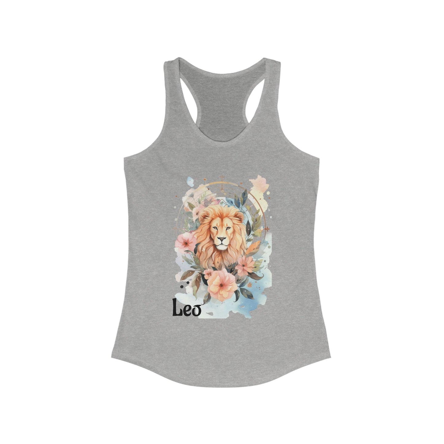 🌸♌ Floral LEO Watercolor Racerback Tank