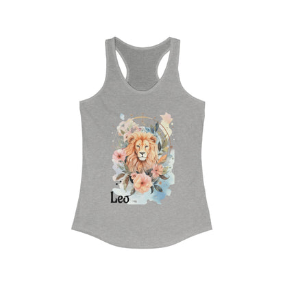 🌸♌ Floral LEO Watercolor Racerback Tank