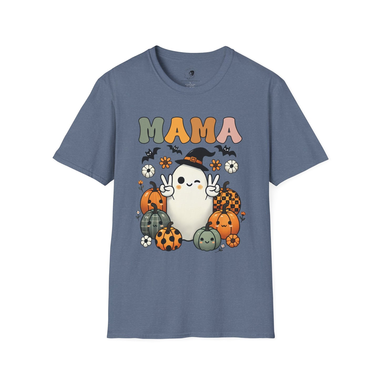 Mama with Ghost and Pumpkins - Mama Dearest Collection Unisex Softstyle Shirt