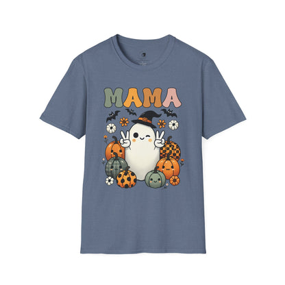 Mama with Ghost and Pumpkins - Mama Dearest Collection Unisex Softstyle Shirt