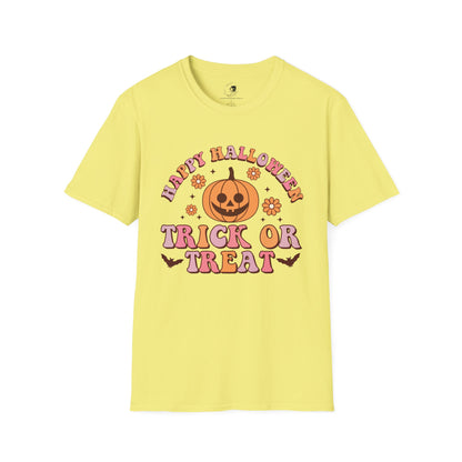 Happy Halloween! Trick or Treat - Unisex Softstyle Shirt for the Soft Spookster