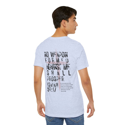 No Weapon Formed Against Me Shall Prosper Isaiah 54:17 - Unisex Jersey Short Sleeve Tee