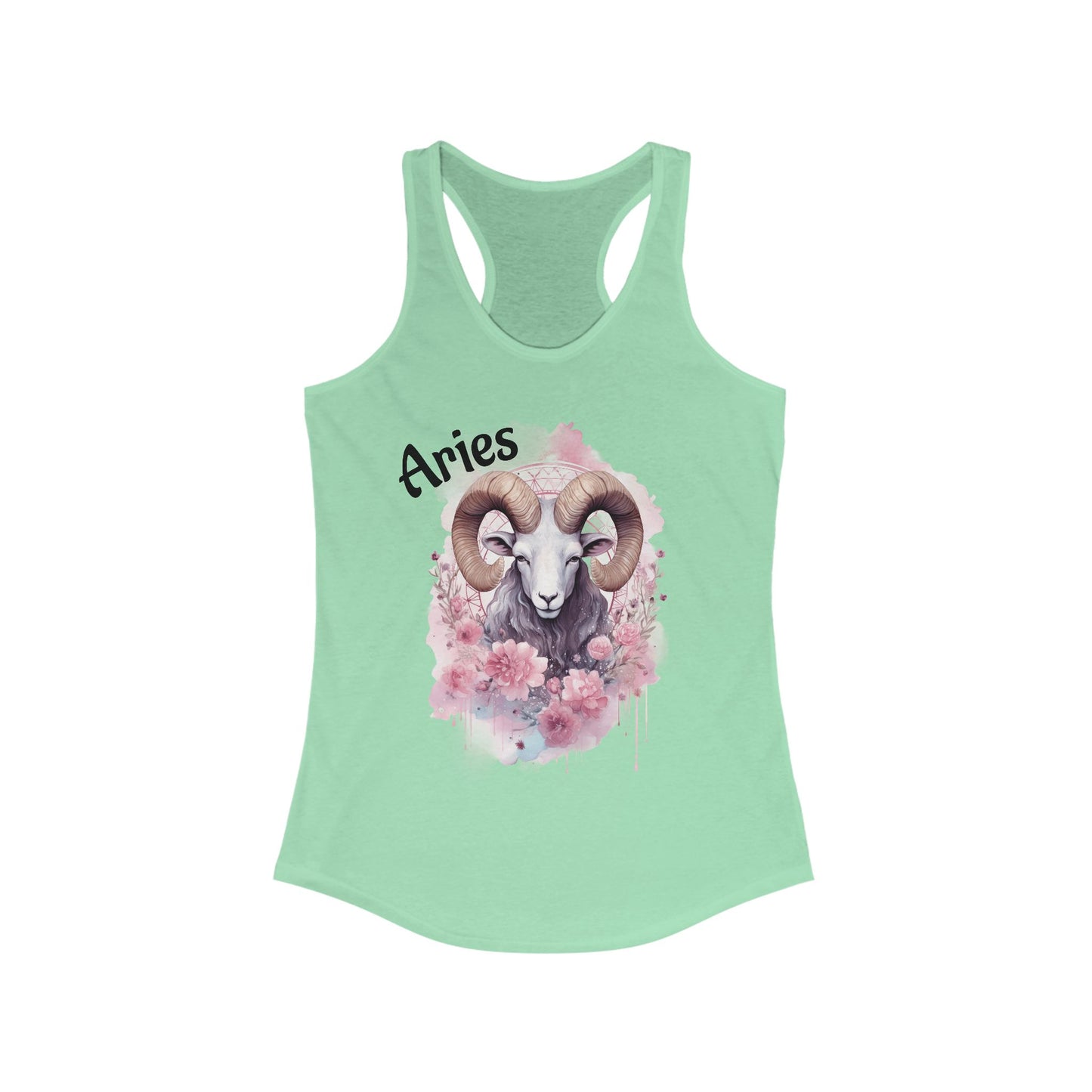 🌸♈ Floral Aries Watercolor Racerback Tank