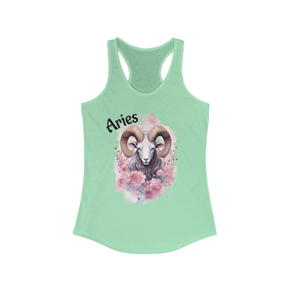 🌸♈ Floral Aries Watercolor Racerback Tank