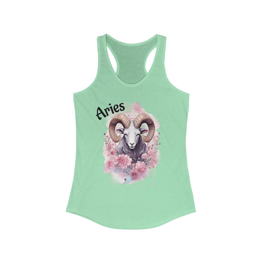 🌸♈ Floral Aries Watercolor Racerback Tank