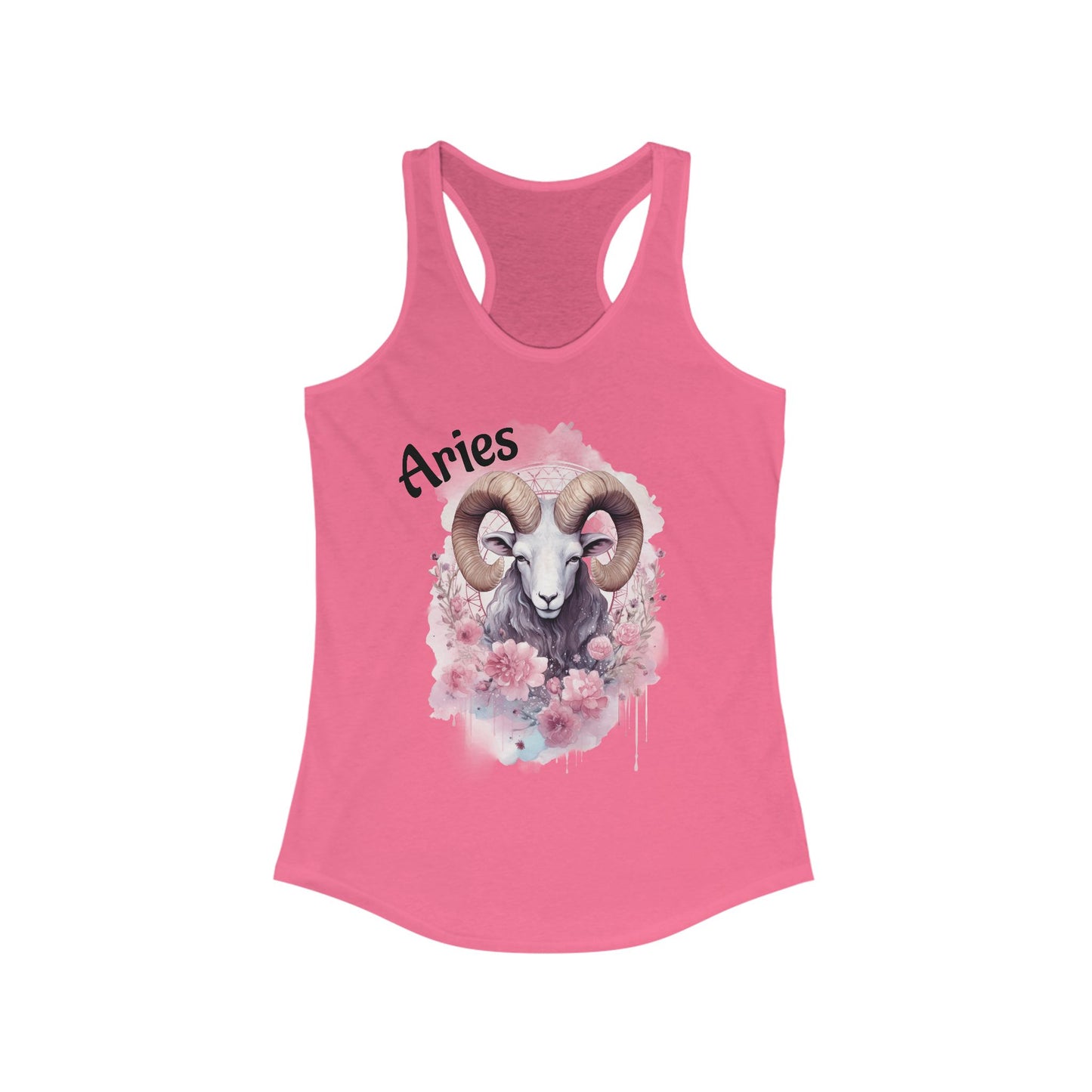 🌸♈ Floral Aries Watercolor Racerback Tank