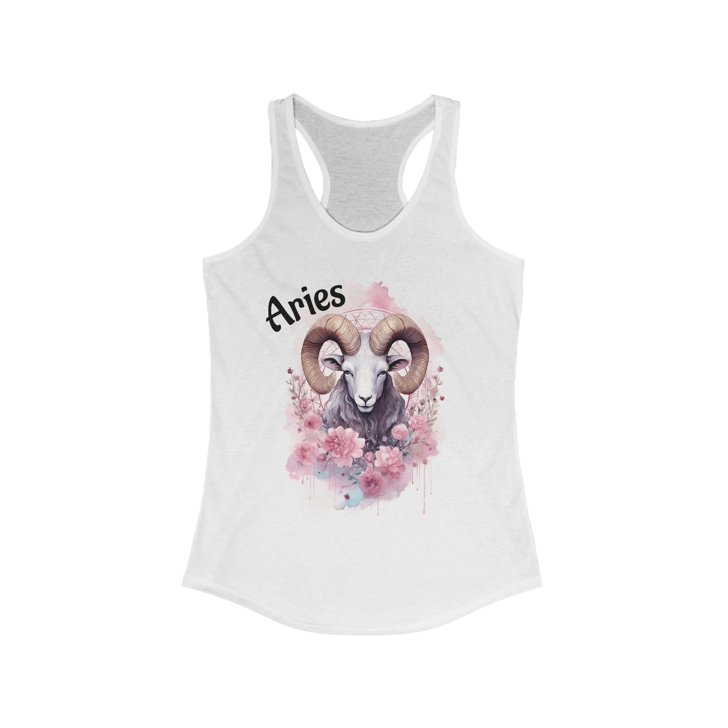 🌸♈ Floral Aries Watercolor Racerback Tank