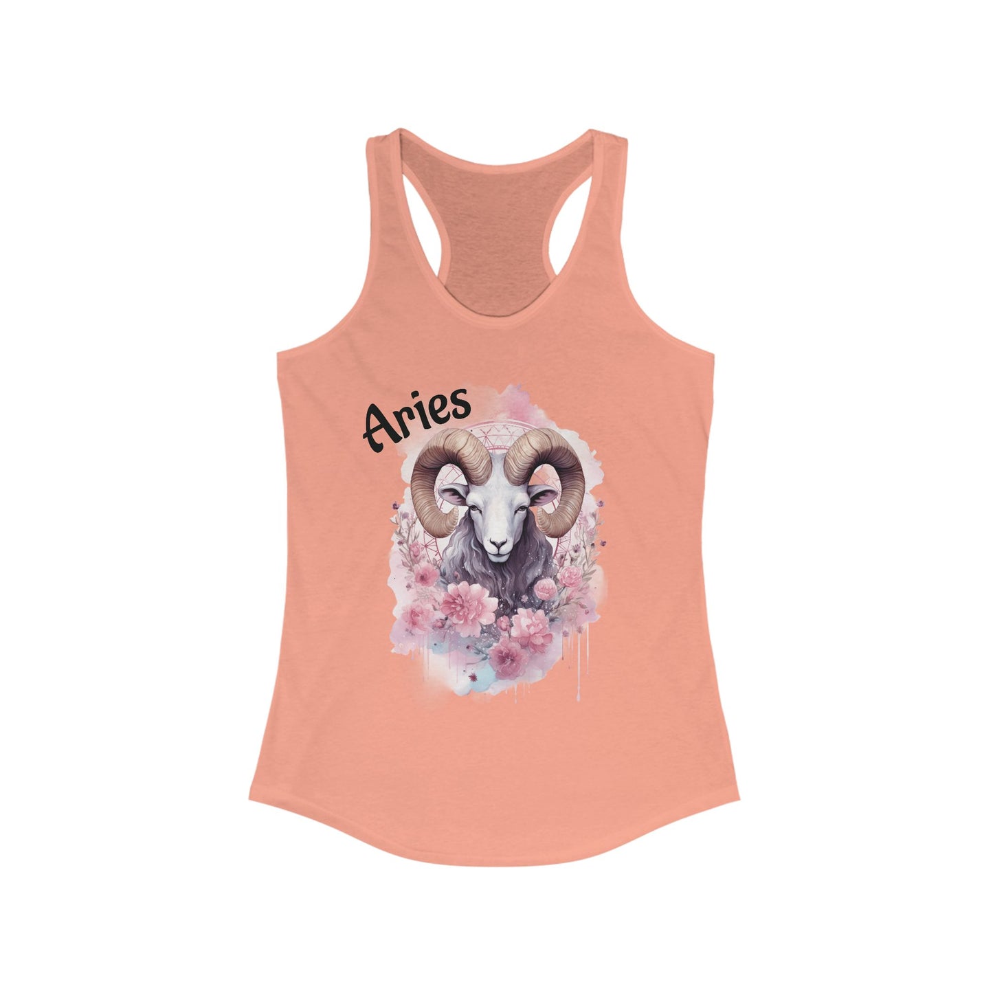 🌸♈ Floral Aries Watercolor Racerback Tank