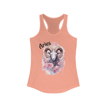 🌸♈ Floral Aries Watercolor Racerback Tank