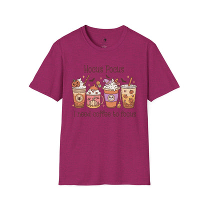 Hocus Pocus I Need COFFEE To Focus - Unisex Softstyle Shirt for the Soft Spookster