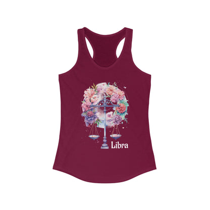 🌻  ♎  Floral LIBRA Watercolor Racerback Tank