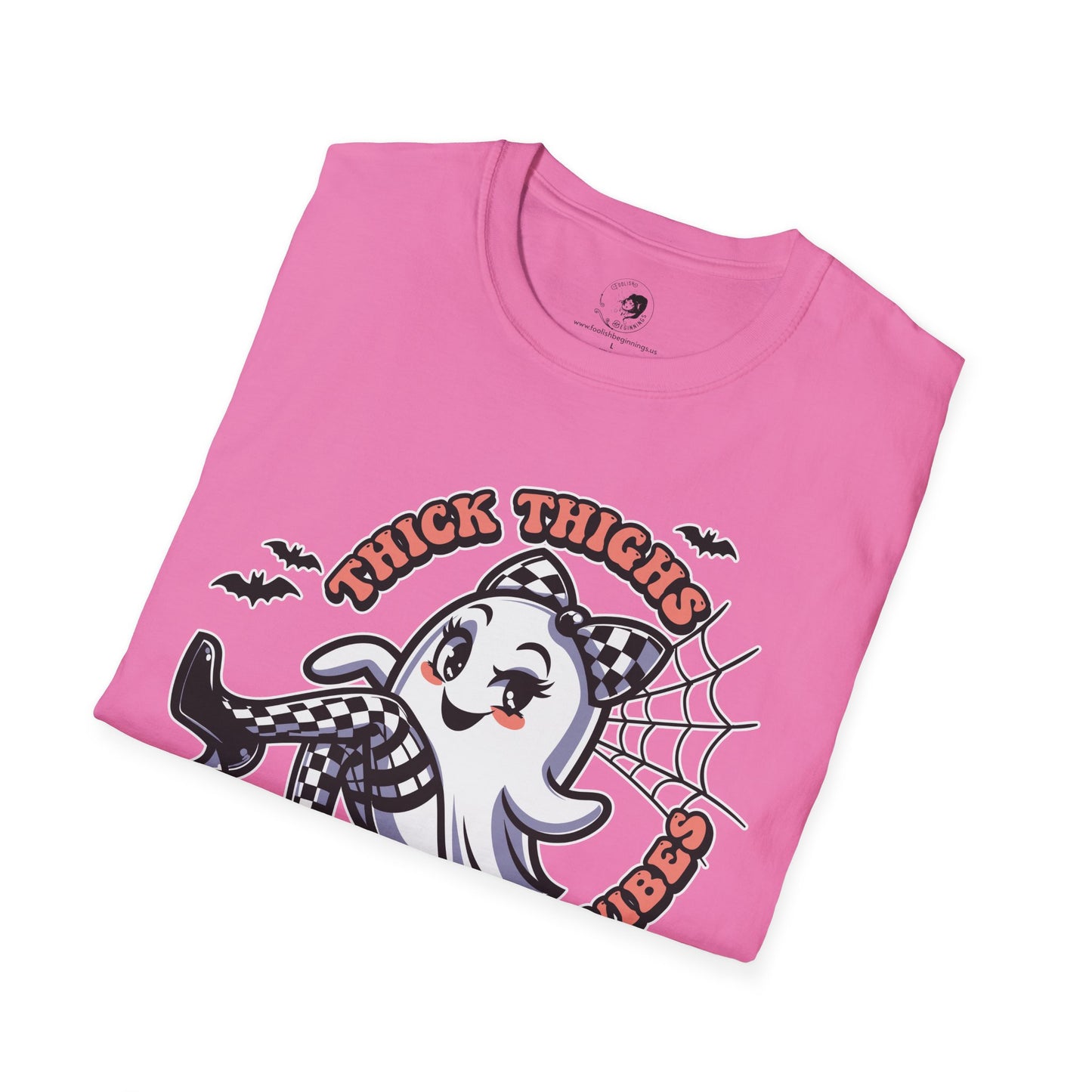 Thick Thighs Spooky Vibes - Unisex Softstyle Shirt for the Soft Spookster