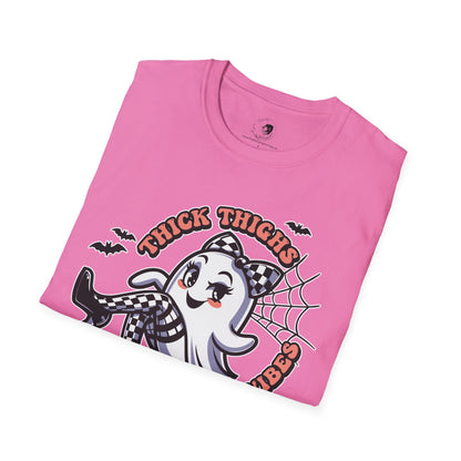Thick Thighs Spooky Vibes - Unisex Softstyle Shirt for the Soft Spookster