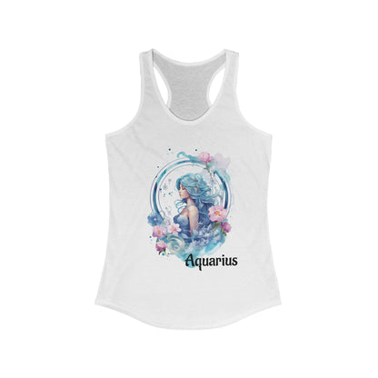 🌻 ♒ Floral AQUARIUS Watercolor Racerback Tank