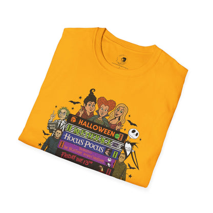 Retro 90's Halloween VHS Tapes  - Unisex Softstyle Shirt