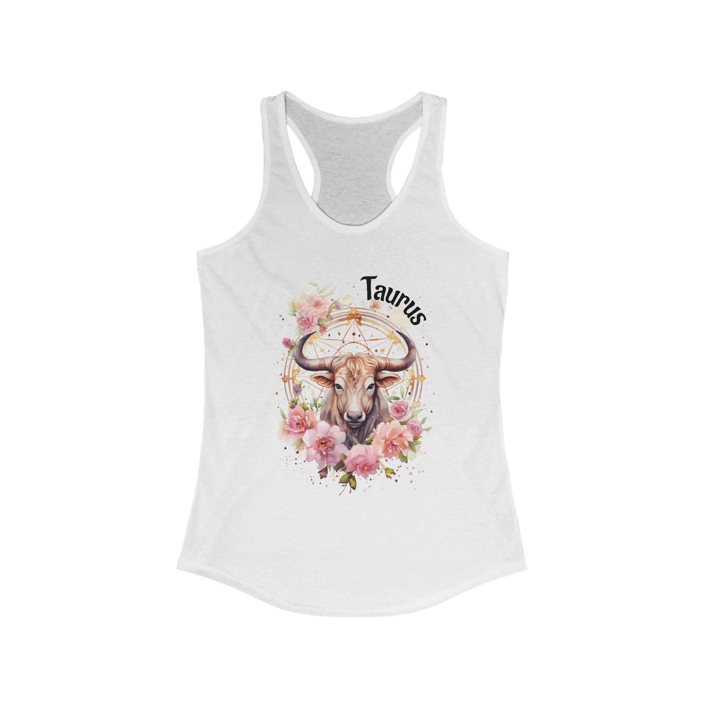 🌺 ♉ Floral TAURUS Watercolor Racerback Tank
