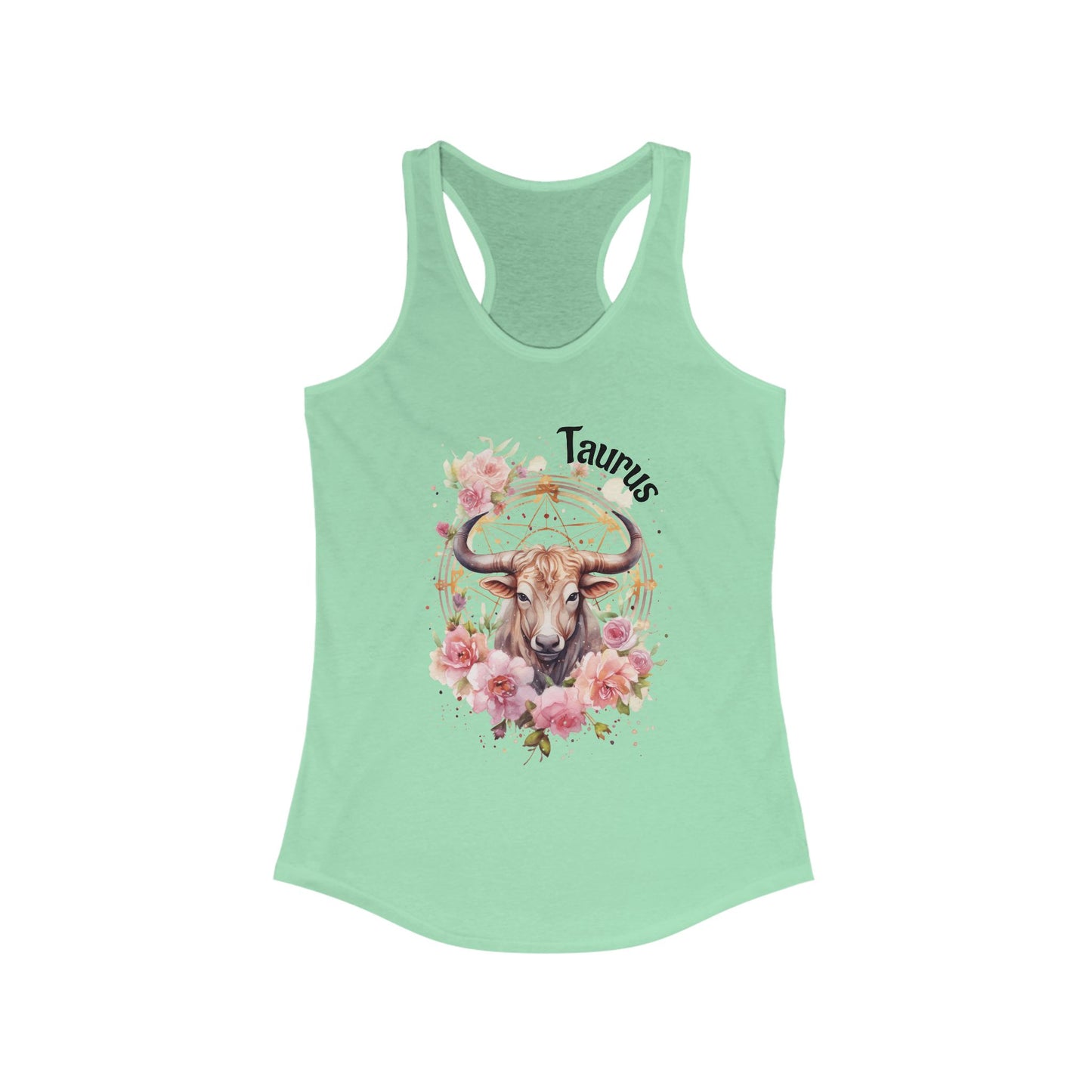 🌺 ♉ Floral TAURUS Watercolor Racerback Tank