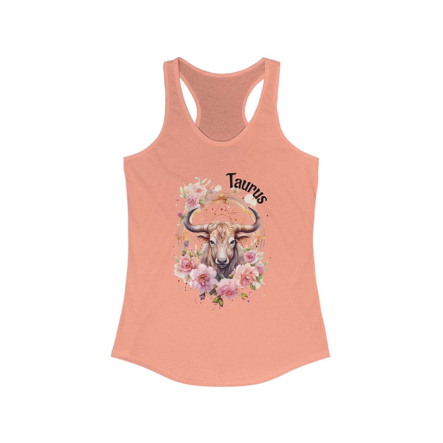 🌺 ♉ Floral TAURUS Watercolor Racerback Tank
