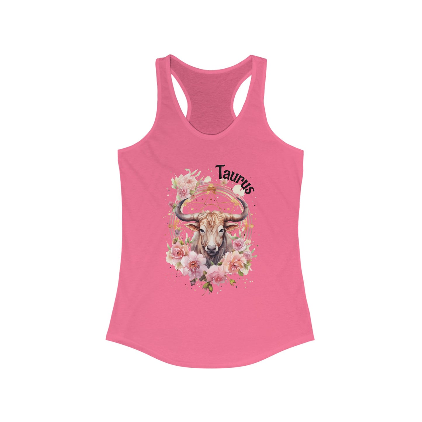 🌺 ♉ Floral TAURUS Watercolor Racerback Tank
