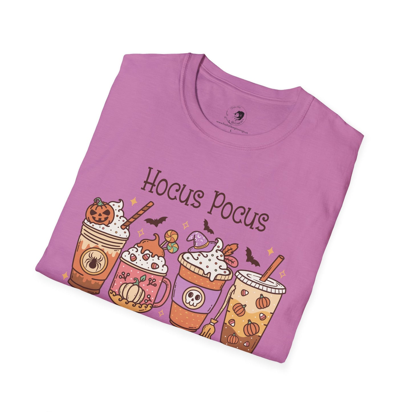 Hocus Pocus I Need COFFEE To Focus - Unisex Softstyle Shirt for the Soft Spookster