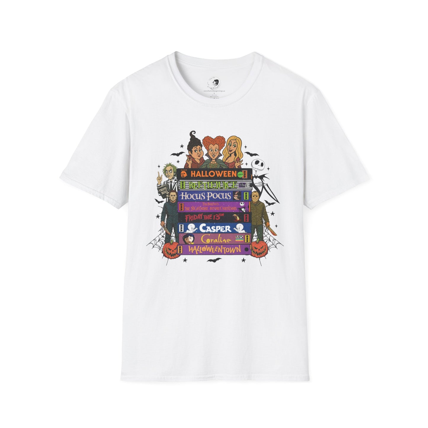 Retro 90's Halloween VHS Tapes  - Unisex Softstyle Shirt