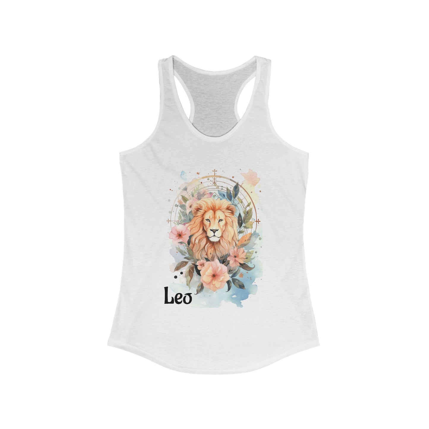 🌸♌ Floral LEO Watercolor Racerback Tank