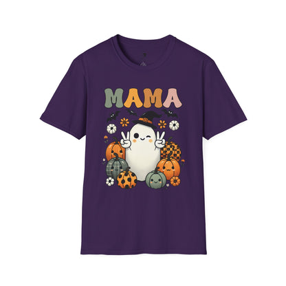 Mama with Ghost and Pumpkins - Mama Dearest Collection Unisex Softstyle Shirt