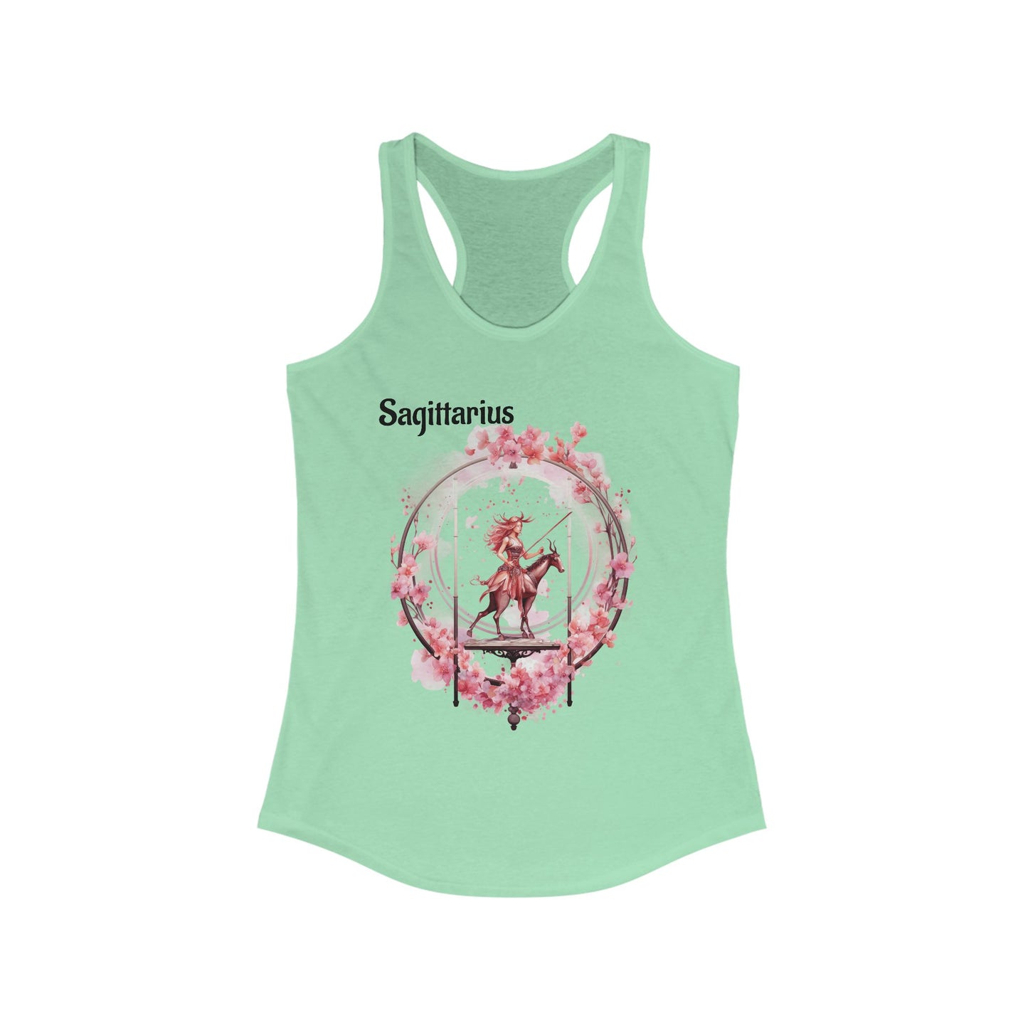 🌹 ♐ Floral SAGITTARIUS Watercolor Racerback Tank