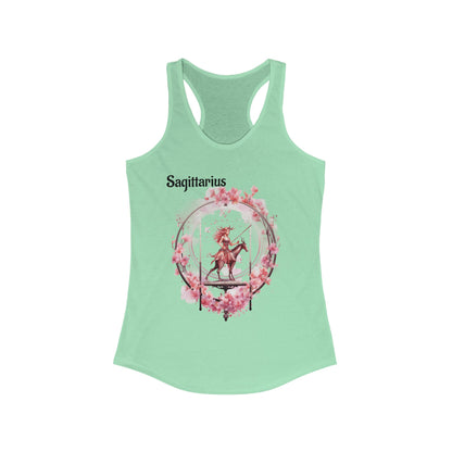 🌹 ♐ Floral SAGITTARIUS Watercolor Racerback Tank