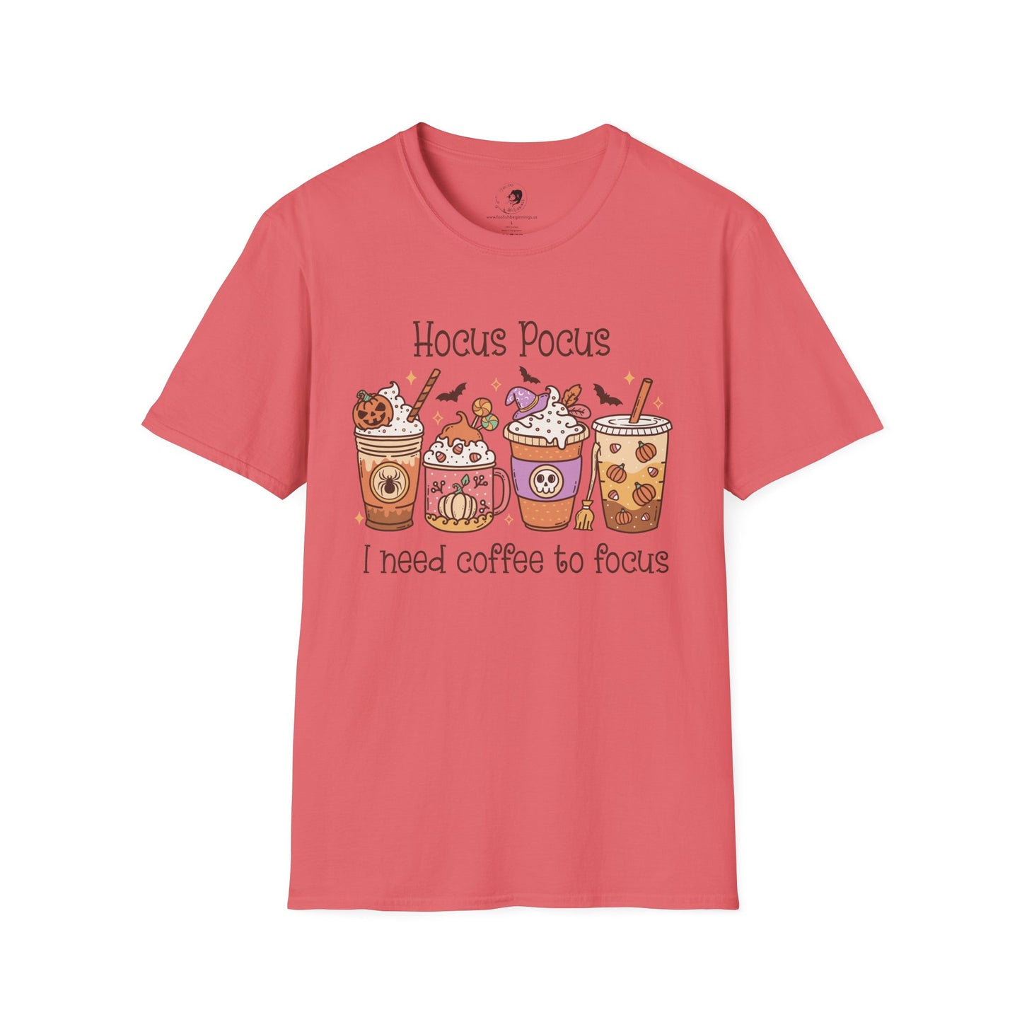 Hocus Pocus I Need COFFEE To Focus - Unisex Softstyle Shirt for the Soft Spookster