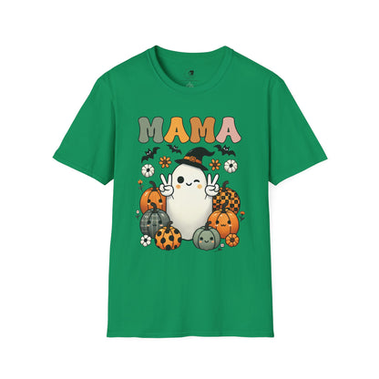 Mama with Ghost and Pumpkins - Mama Dearest Collection Unisex Softstyle Shirt