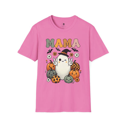 Mama with Ghost and Pumpkins - Mama Dearest Collection Unisex Softstyle Shirt