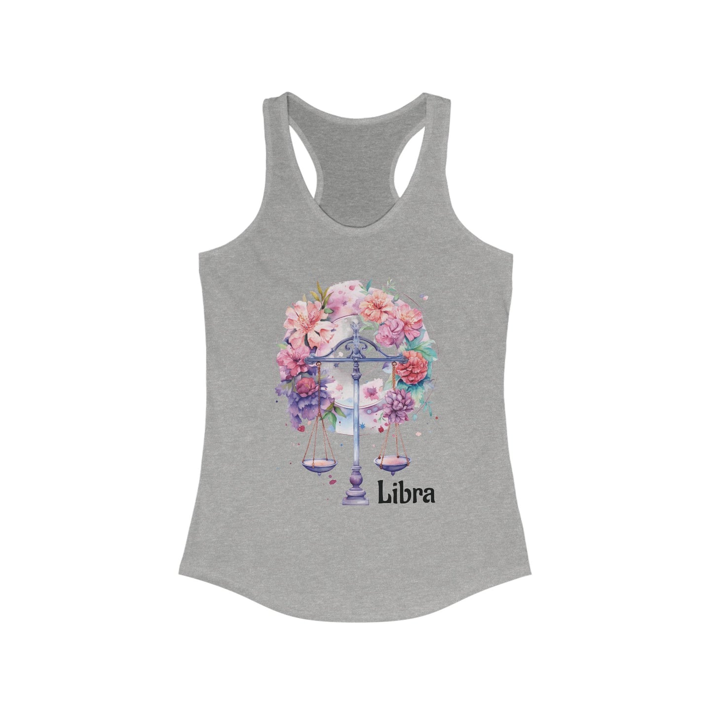 🌻  ♎  Floral LIBRA Watercolor Racerback Tank