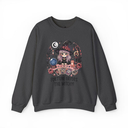 Fortune Favors The Witchy - Unisex Crewneck Sweatshirt