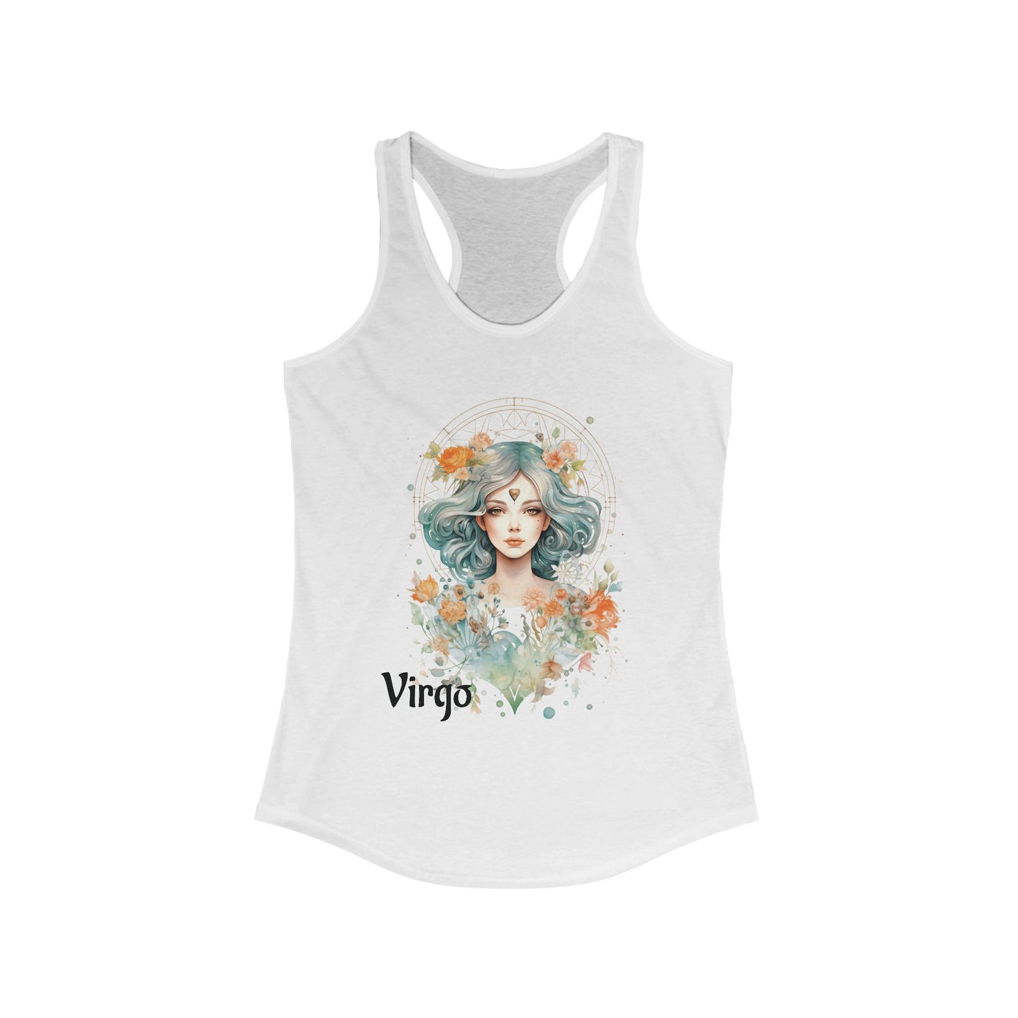 🌺 ♉ Floral VIRGO Watercolor Racerback Tank