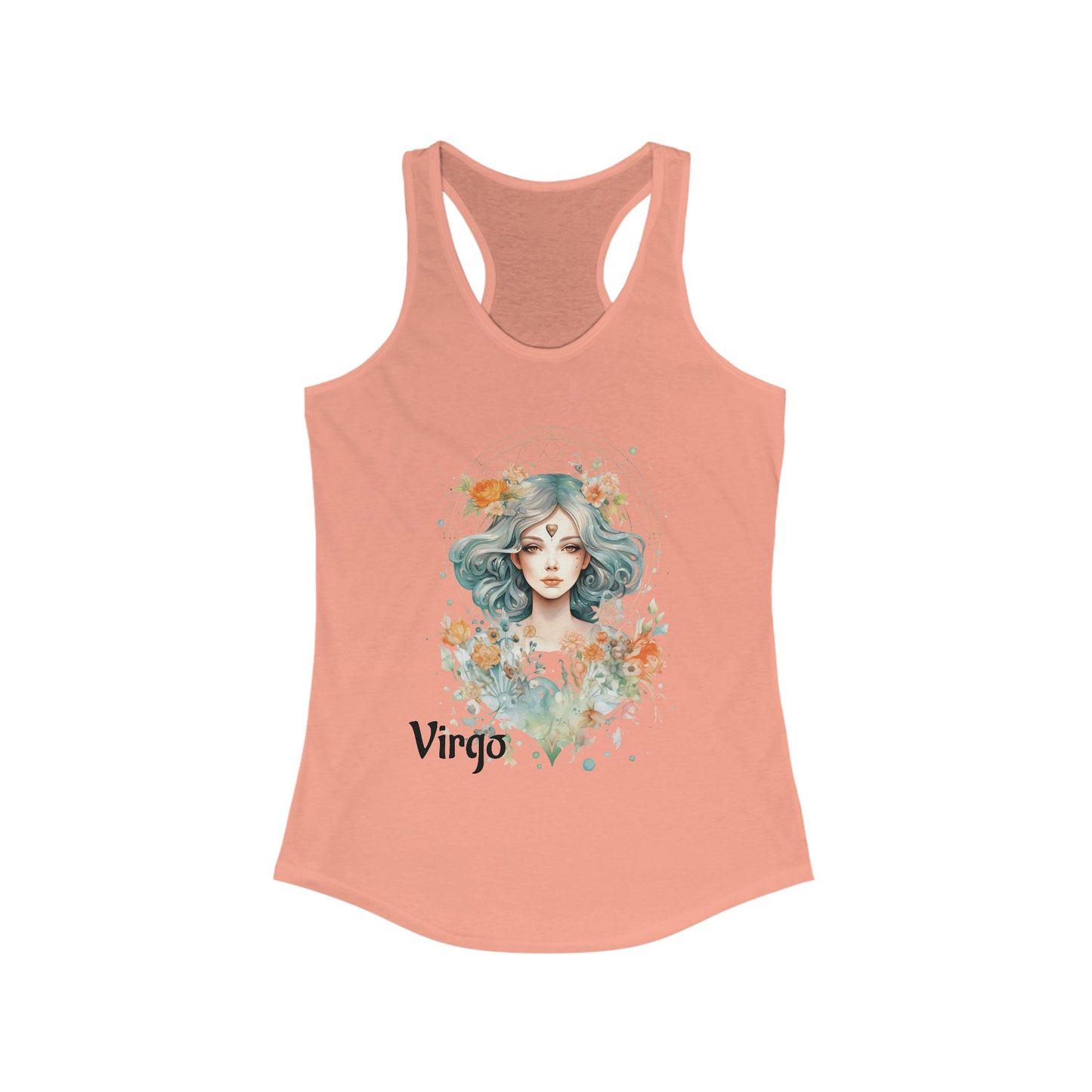 🌺 ♉ Floral VIRGO Watercolor Racerback Tank